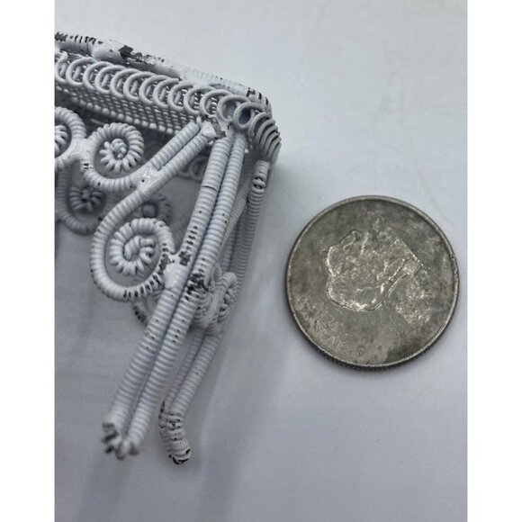 Vintage White Wire Wicker Table For Miniature Dollhouse Porch Miniature READ - Picture 11 of 11